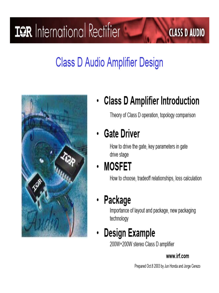 Class D Amplifier Design Guide | PDF | Field Effect Transistor | Mosfet
