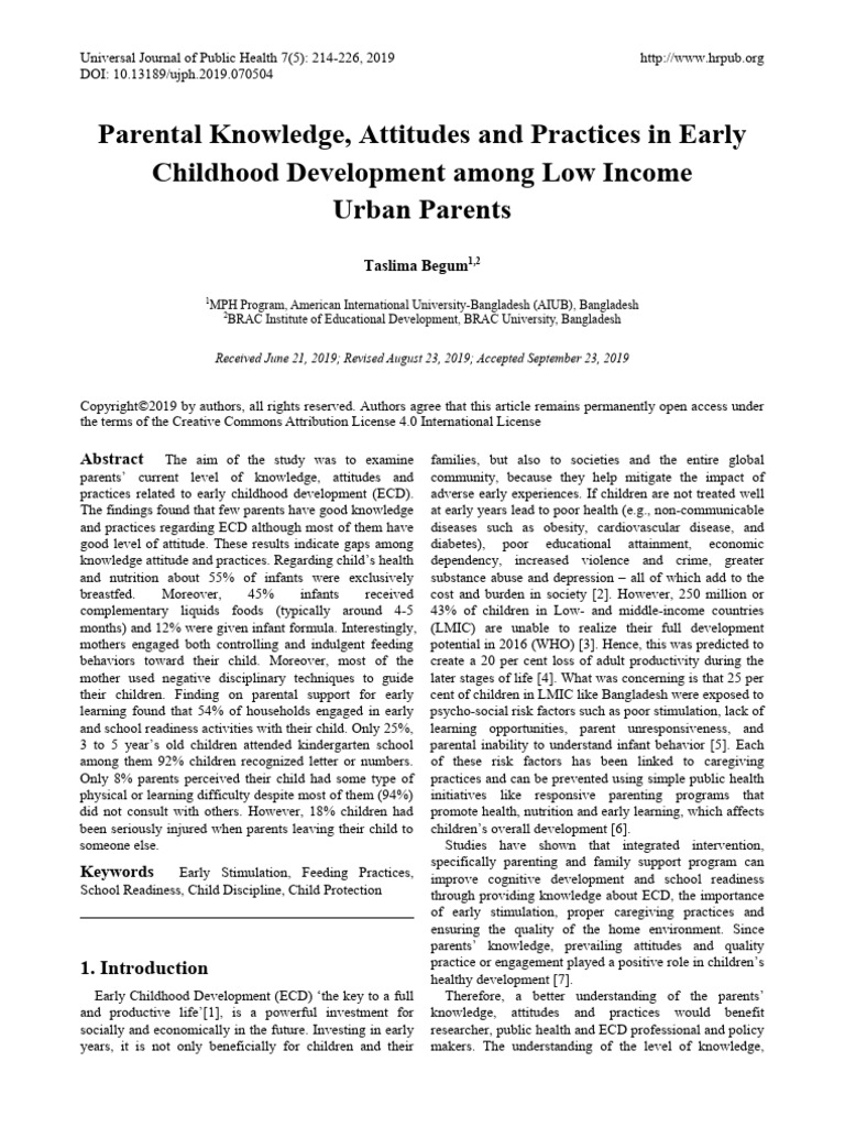 Parental Practices in Child Development | PDF | Child Development ...