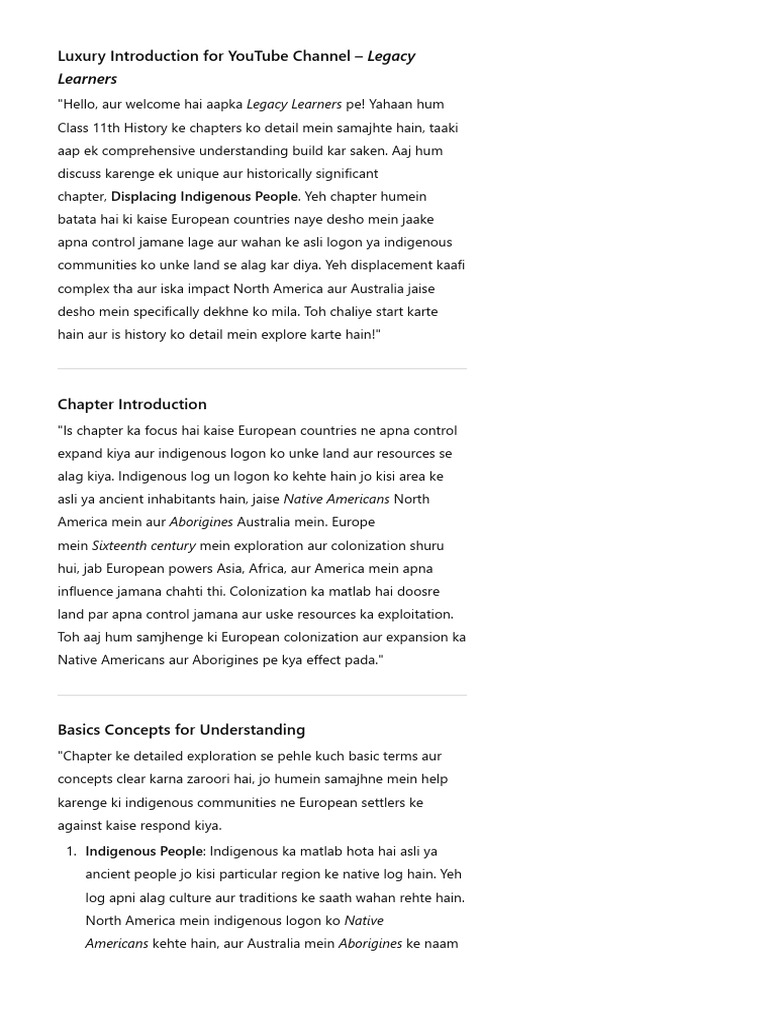 Displacing Indigenous People. | PDF | Indigenous Peoples | Indigenous ...