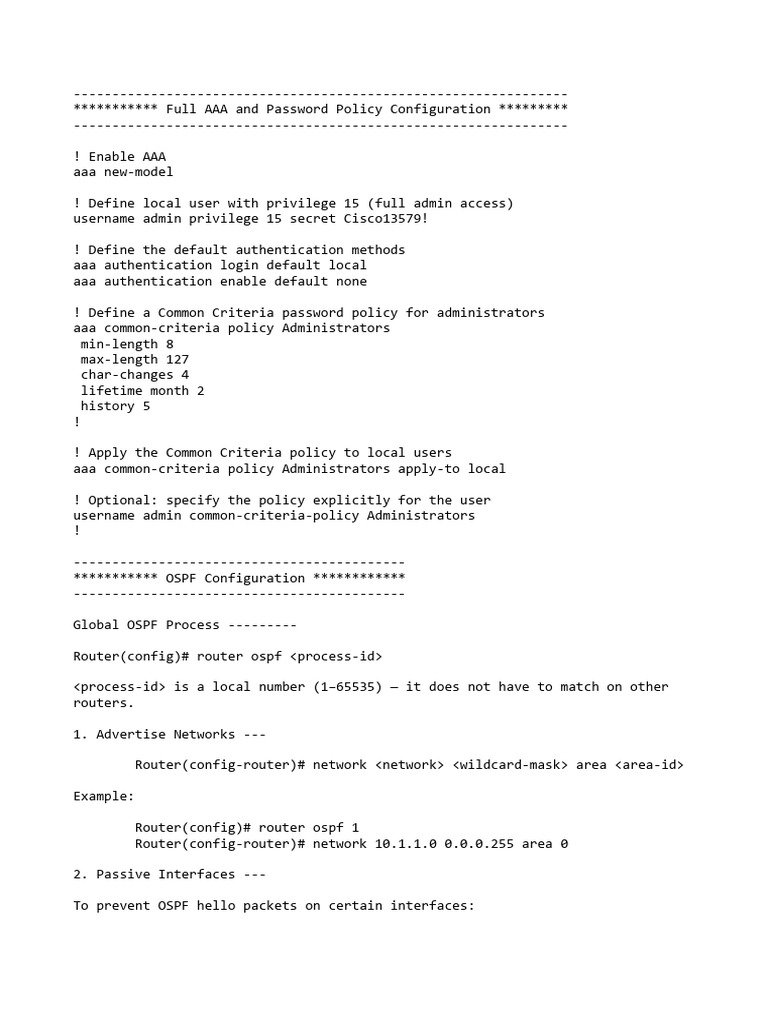 AAA, OSPF, and EIGRP Configuration Guide | PDF | Computer Engineering ...