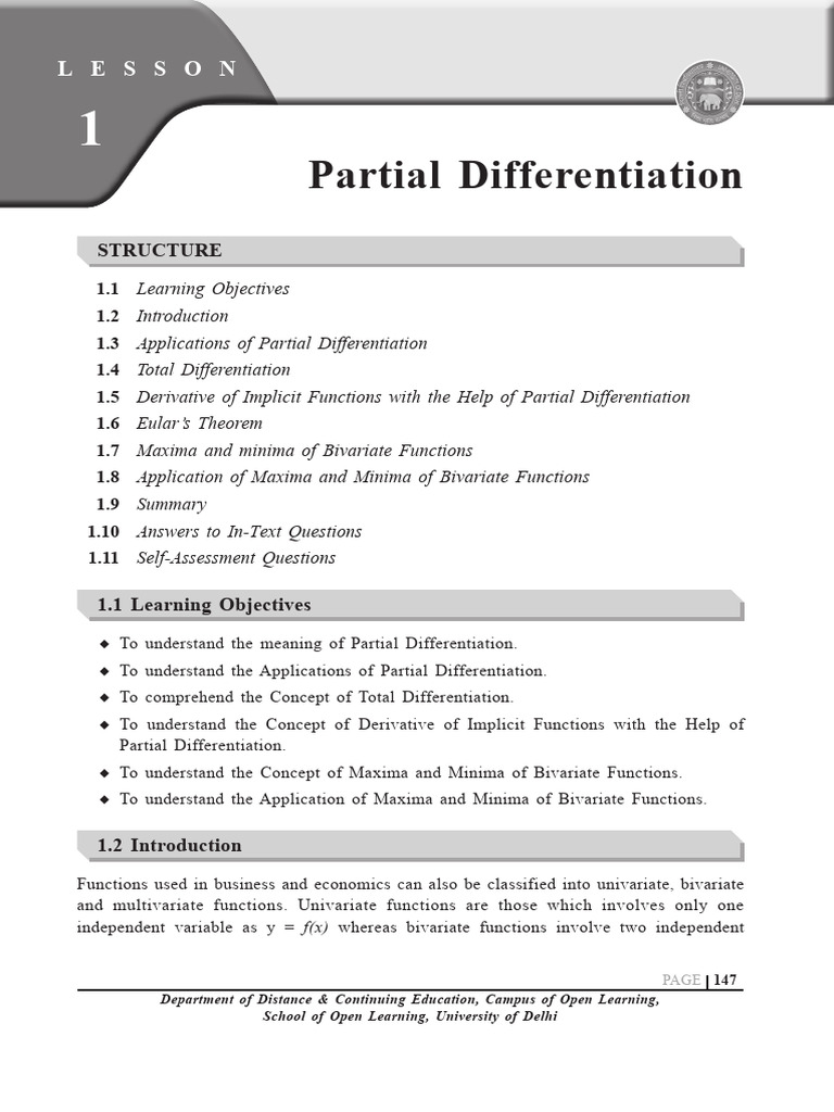 Understanding Partial Differentiation Concepts | PDF | Demand | Derivative