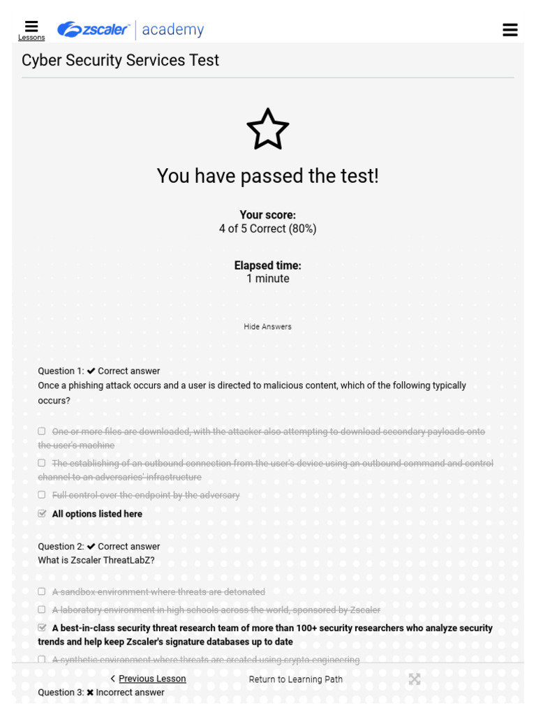 Zscaler Cyber Security Test Results | PDF | Security | Computer Security