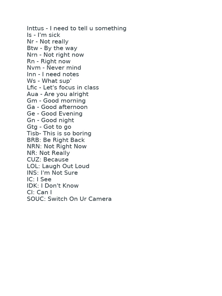 Short Forms | PDF