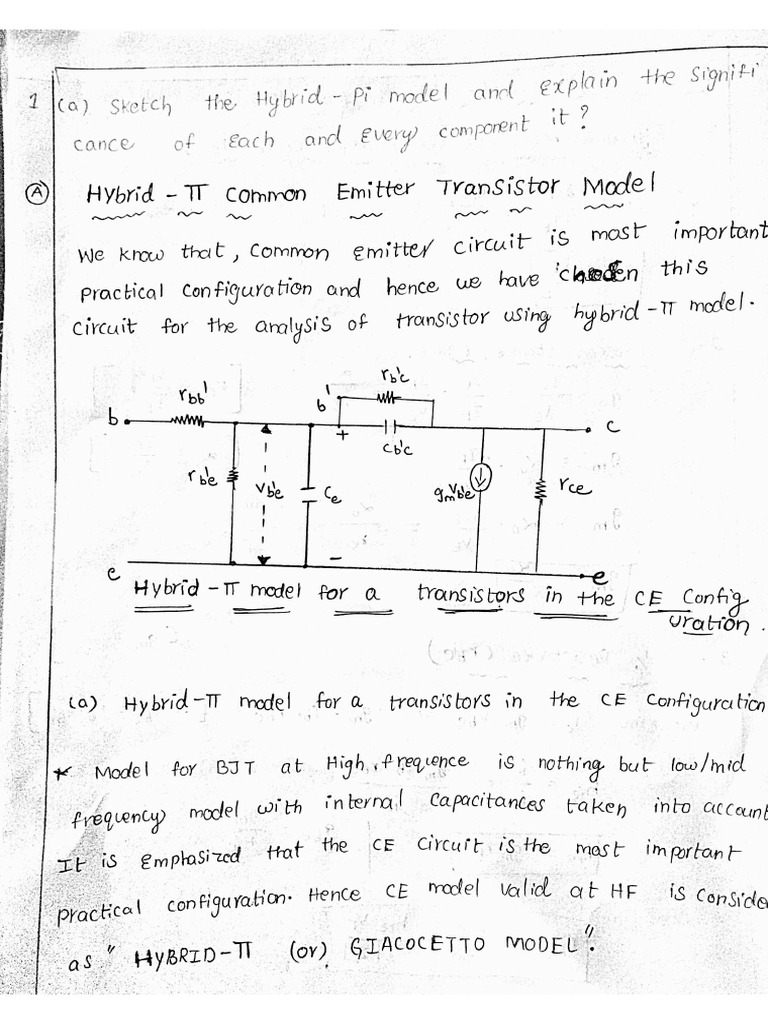 IIECE - ECA - Unit - 1 - BJT High Frequency Model Analysis | PDF