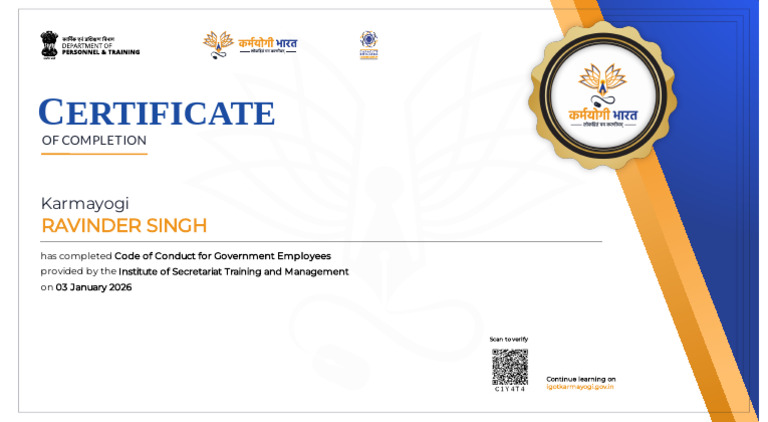 Ertificate: Ravinder Singh | PDF