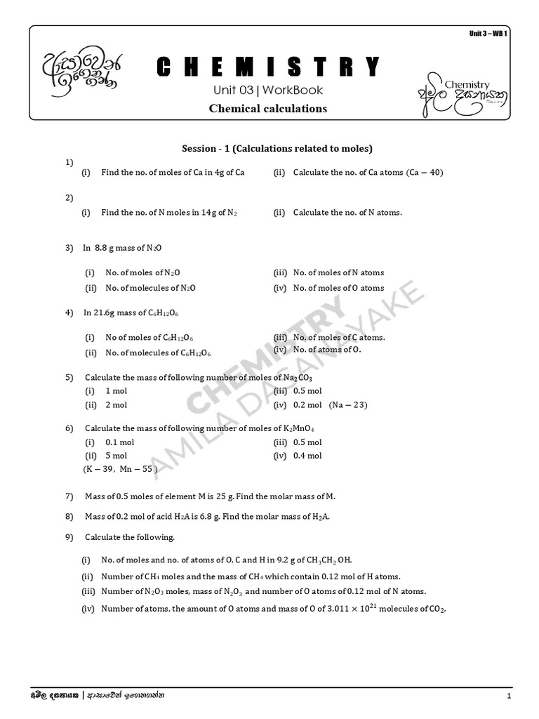 Unit 3 WB1 EM | PDF | Parts Per Notation | Concentration