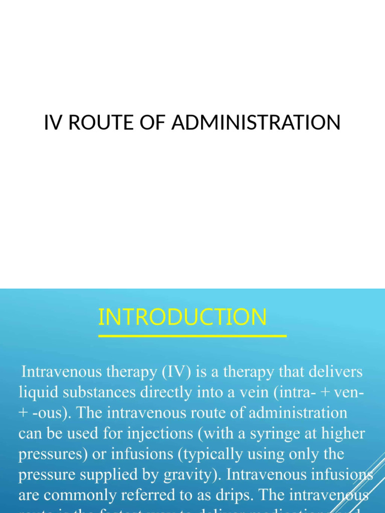 IV Administration | PDF