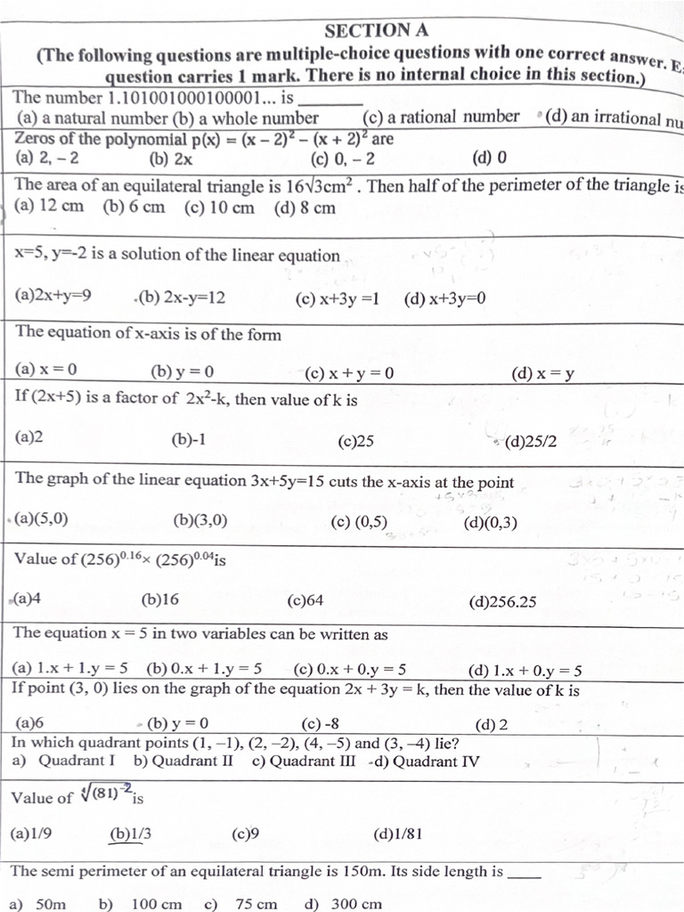 Grade 9 Half Yearly Examination QP | PDF