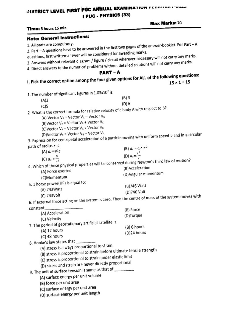 2023 Phy Final Exam | PDF