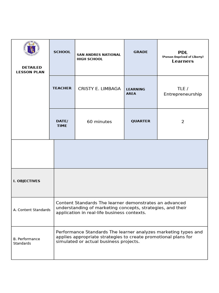 Lesson Plan: 7 Types of Marketing | PDF | Learning | Lesson Plan