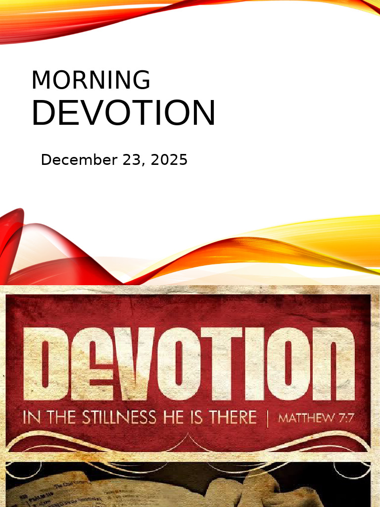 Morning Devotion December 22, 2025 | PDF