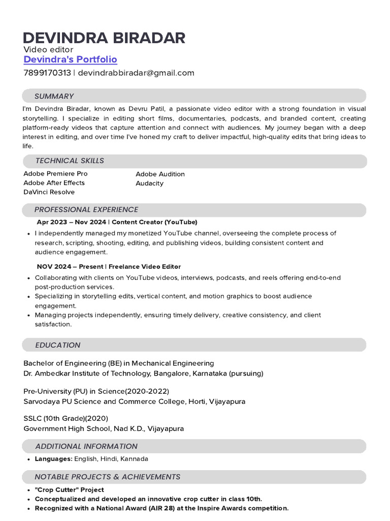 Devindra's Resume | PDF