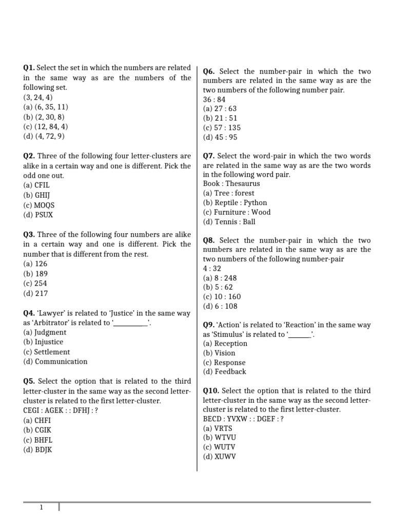 Logical Reasoning and Coding Questions | PDF | Subtraction | Elementary ...
