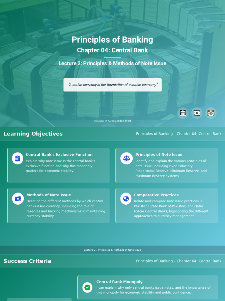 Central Bank Note Issue Principles | PDF | Central Banks | Currency