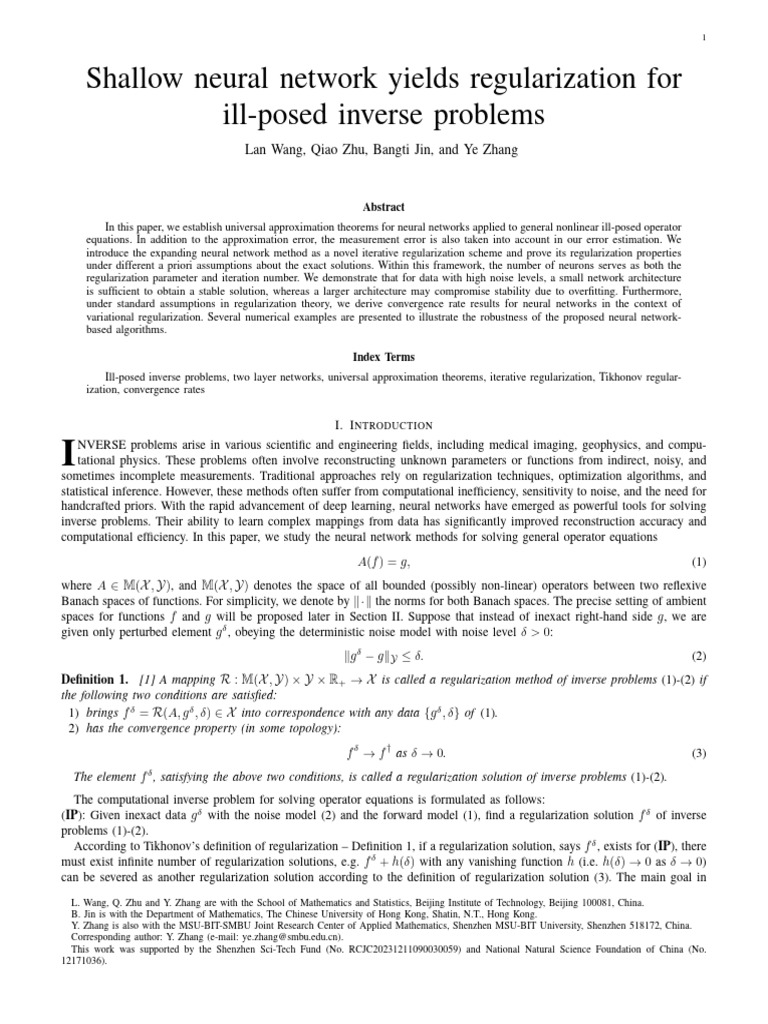Neural Networks for Inverse Problems | PDF | Inverse Problem | Partial ...