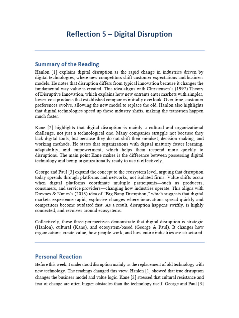 Understanding Digital Disruption Dynamics | PDF | Business Model | Mindset