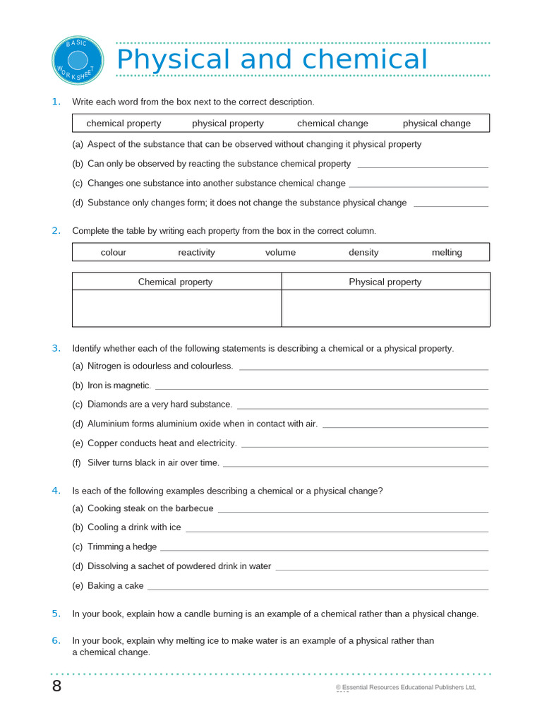 Understanding Physical and Chemical Changes | PDF | Chemical Substances ...