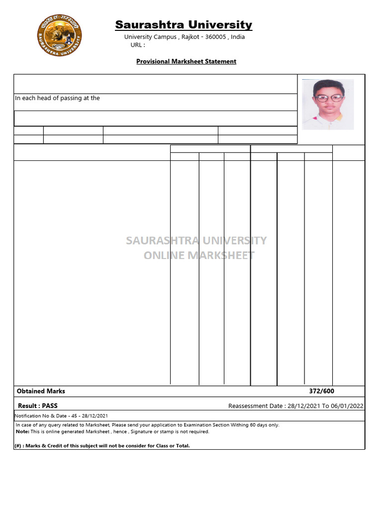 Provisional Marksheet: BHTM Semester 5 | PDF | Higher Education ...