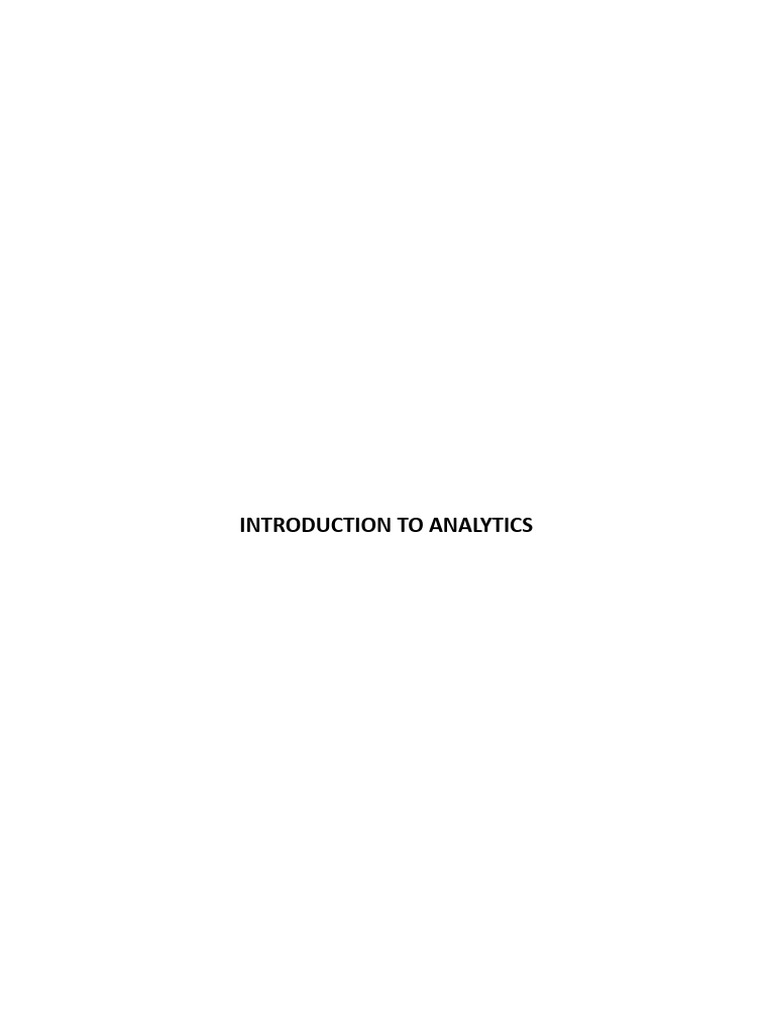 Introduction to Analytics Overview | PDF | Analytics | Level Of Measurement