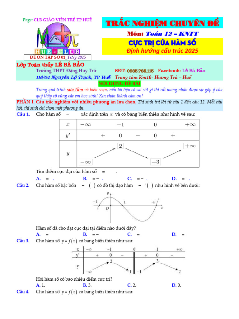 De 01 02 Cuc Tri Ham So Form 2025 | PDF