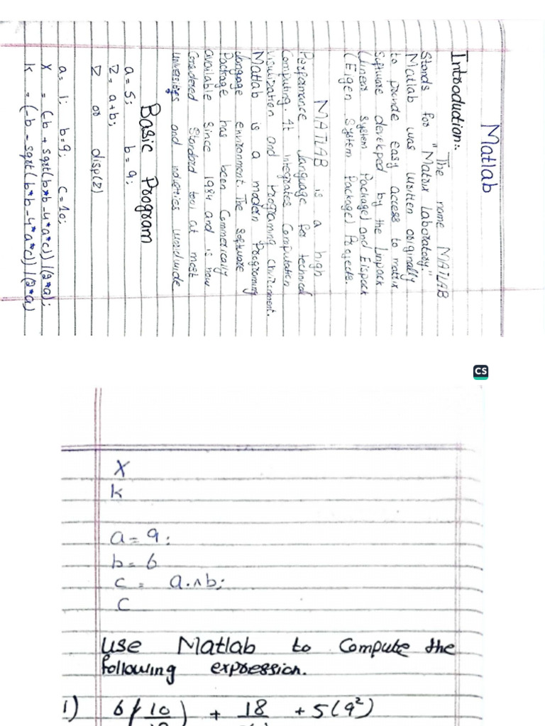 Before Mid Matlab Notes by Liaqat | PDF