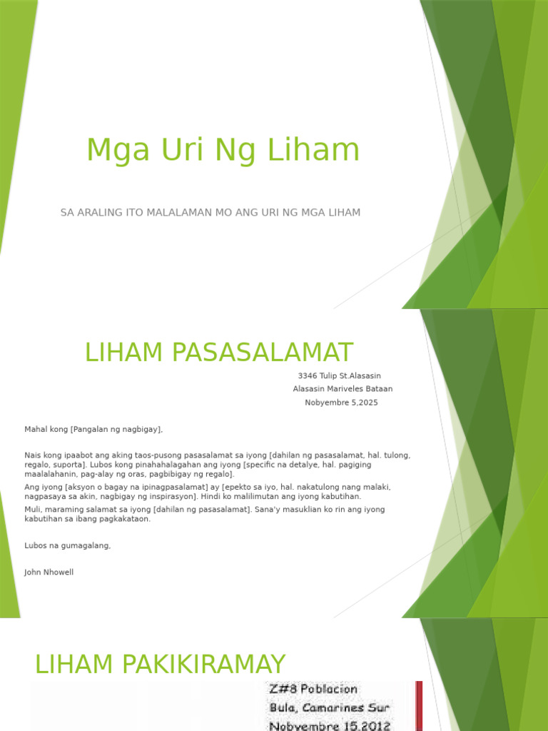 Mga Uri NG Liham | PDF