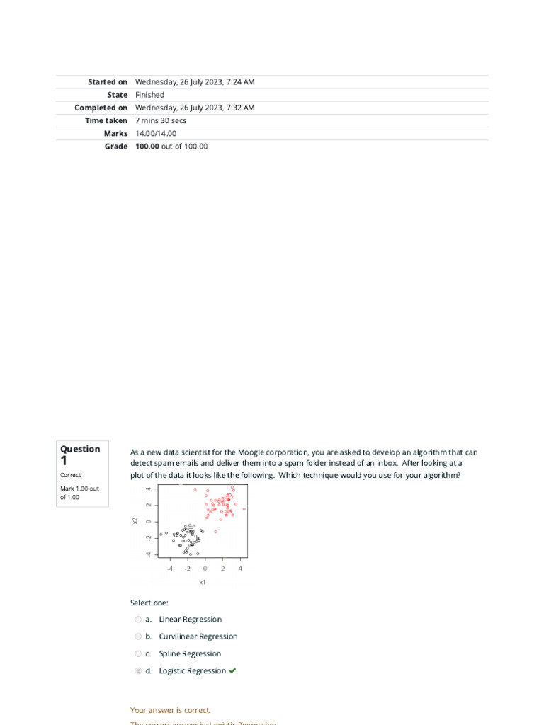 Data Science Exam Results Summary | PDF | Statistical Classification ...