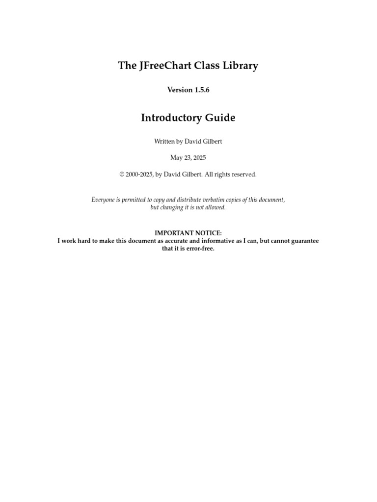 JFreeChart Library Guide 1.5.6 | PDF | Software Engineering | Computing