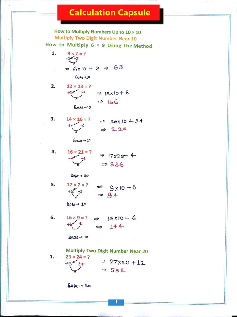 Calculation Class-23 Notes 497400 Crwill | PDF