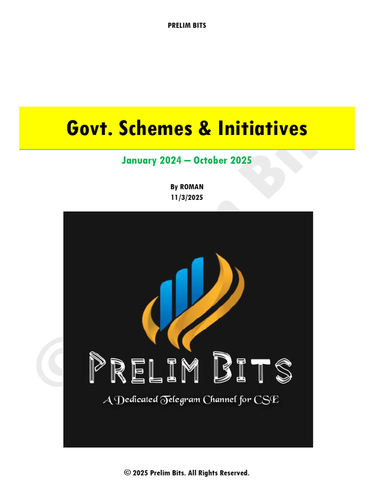 Government Schemes 2024-2025 Overview | PDF | Government Of India