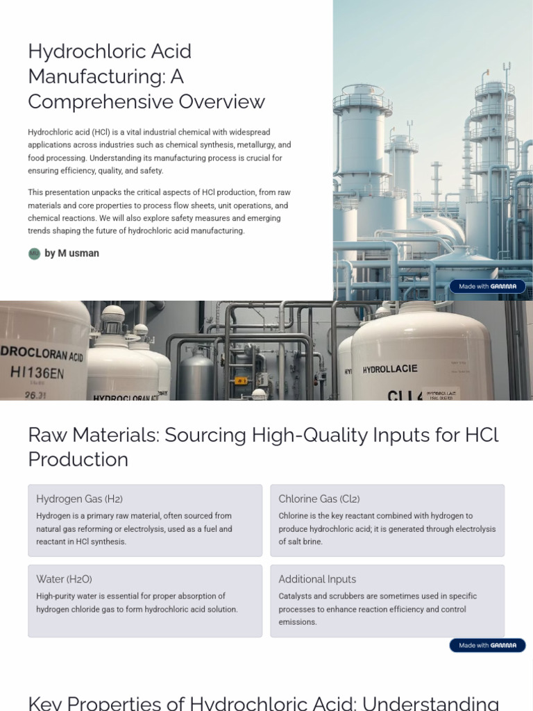 Hydrochloric Acid Production Overview | PDF | Hydrochloric Acid | Chlorine