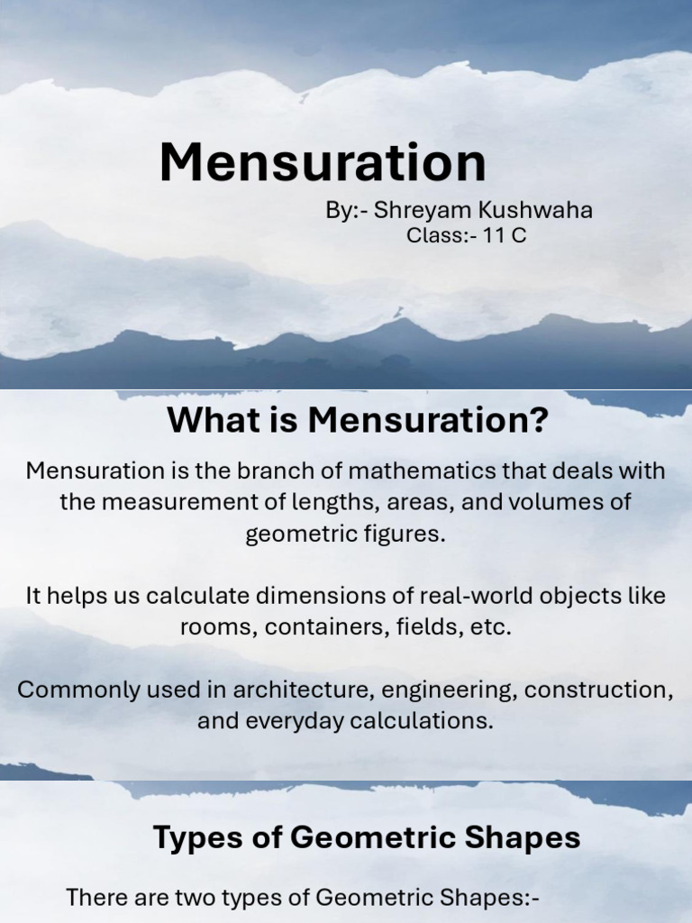 Understanding Mensuration Basics | PDF