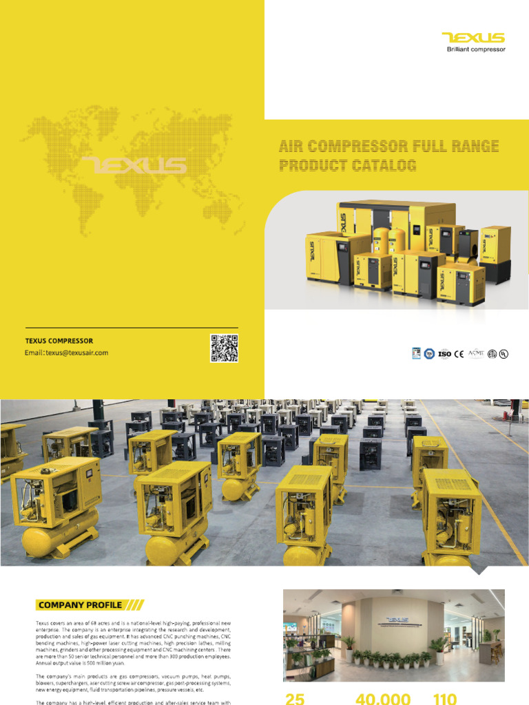 (All) TEXUS Air Compressor Full Series Catalog | PDF | Gas Technologies ...