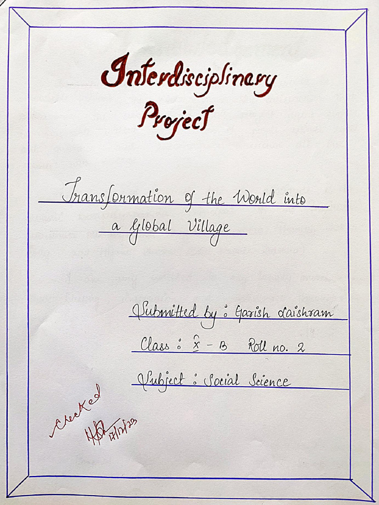 Sample 2 S.sci Interdisciplinary Project | PDF