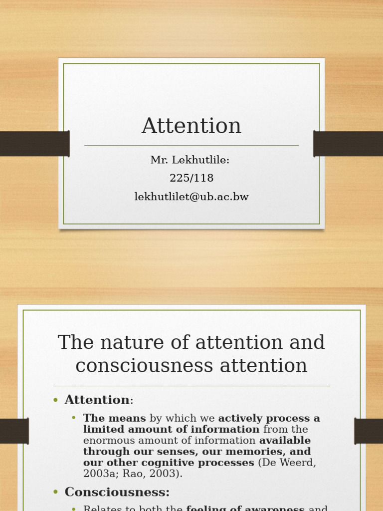 Understanding Attention and Consciousness | PDF | Attention | Brainstem