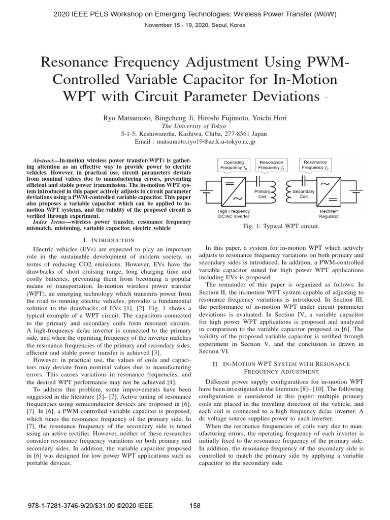 PWM Variable Capacitor for WPT Systems | PDF | Inductor | Power Inverter
