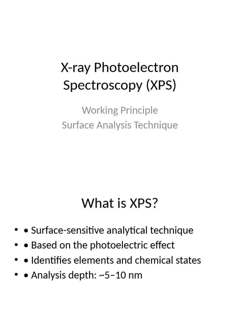 X-ray Photoelectron Spectroscopy Overview | PDF