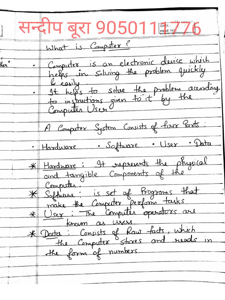 Computer - Notes 1st Sem | PDF