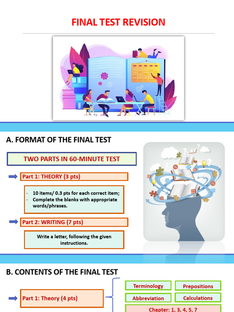 Final Test Revision Guide: Format & Content | PDF
