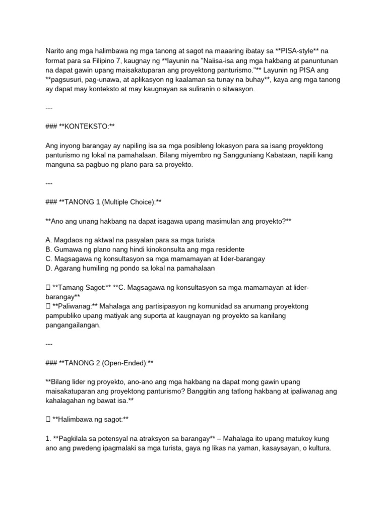 Tanong Filipino | PDF