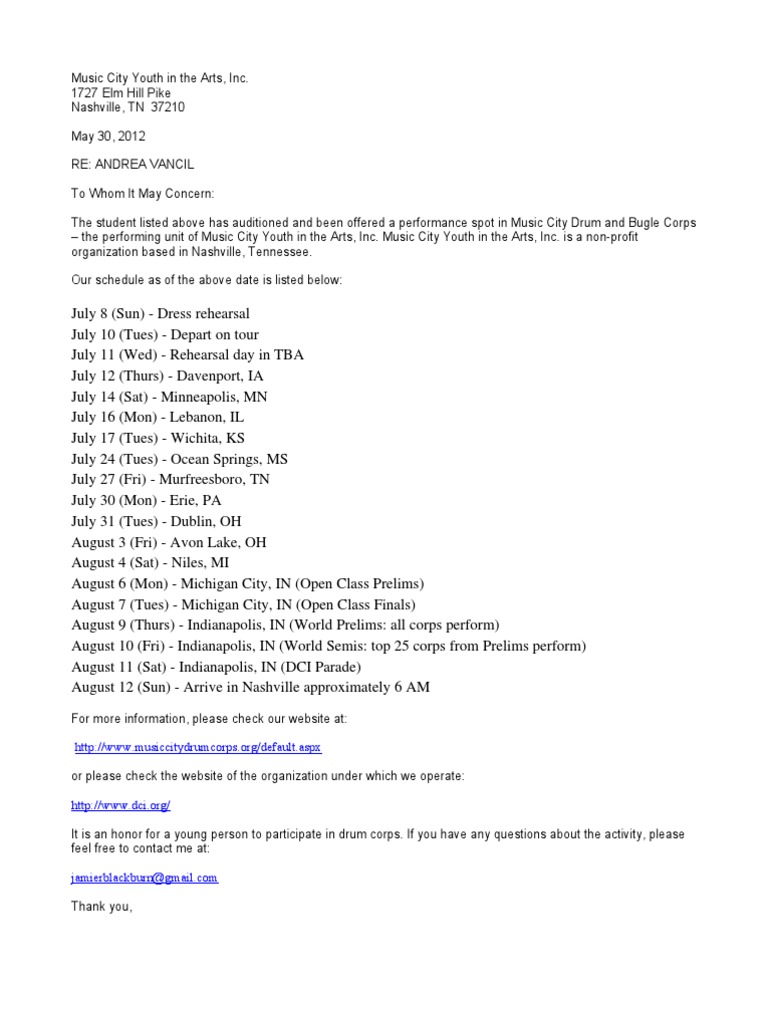 DCI Participant Letter | PDF