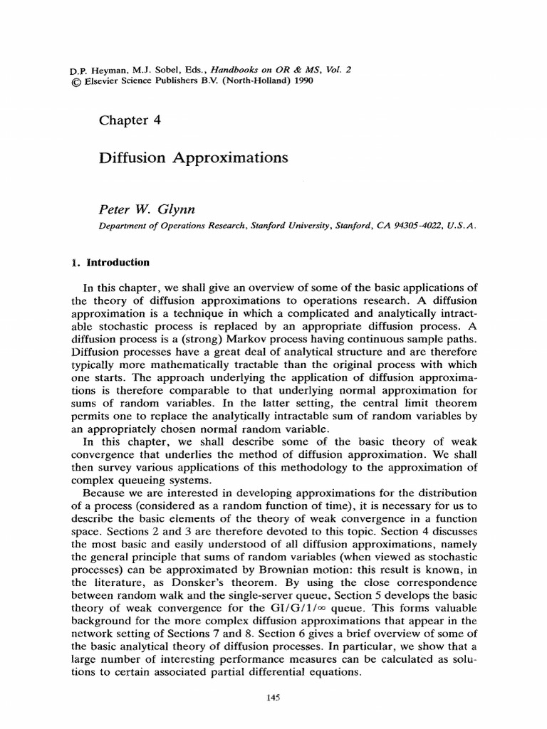 1990 Diffusion Approximation | PDF | Limit (Mathematics) | Stochastic ...