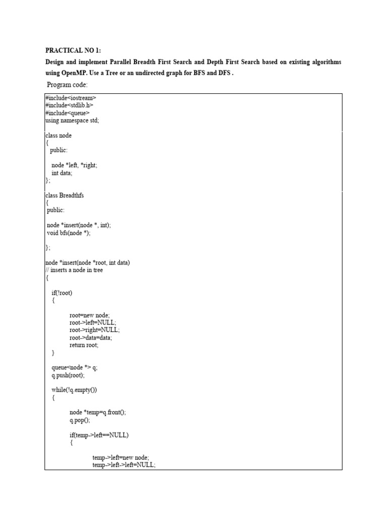 Parallel BFS and DFS with OpenMP | PDF | Discrete Mathematics ...