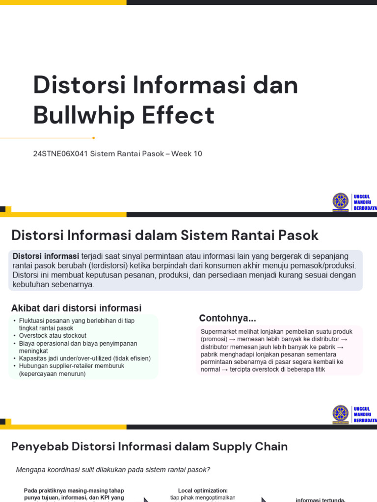 Distorsi Informasi dan Bullwhip Effect | PDF
