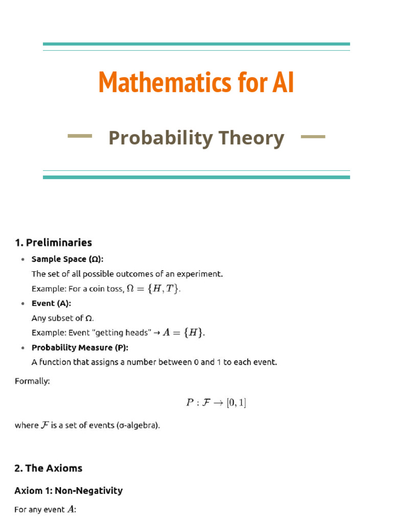 Mathematics For AI - Probability-1 | PDF