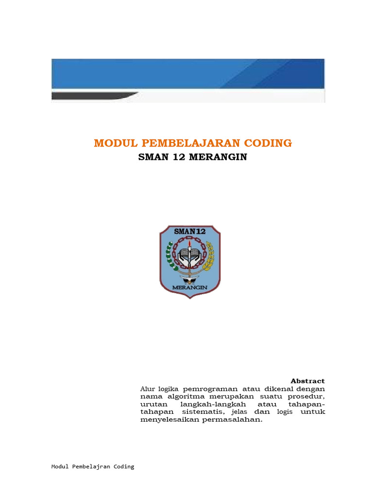 Modul Pembelajaran Algoritma Coding | PDF