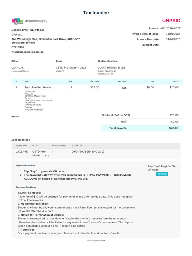 Invoice WL2026 0027 WL2023 0101 | PDF | Fee | Invoice