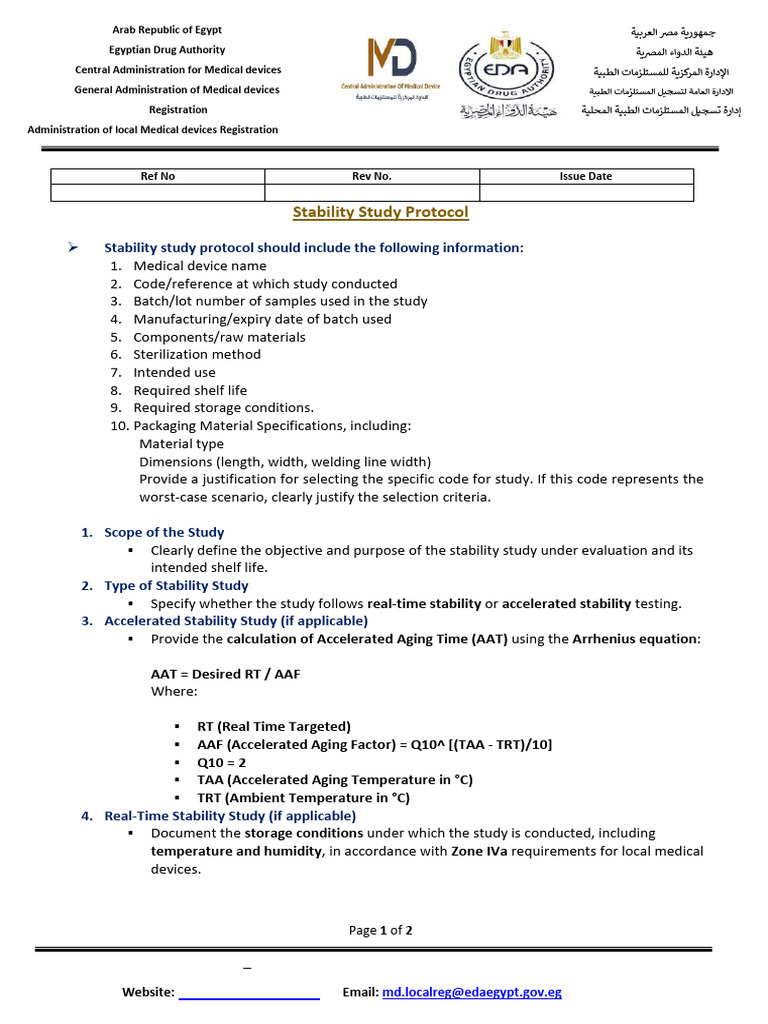 Stability Study Protocol for Medical Devices | PDF | Medical Device ...