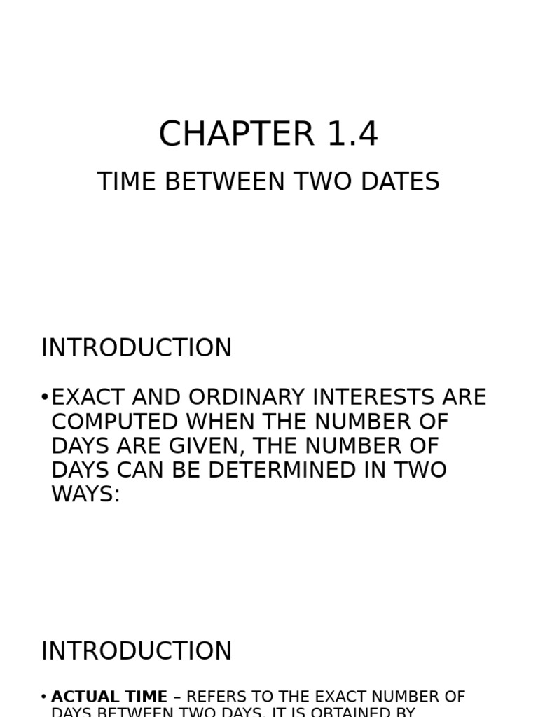 Chapter 1.4 - Time Between Two Dates | PDF