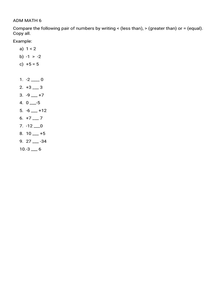 Adm Math 6 | PDF